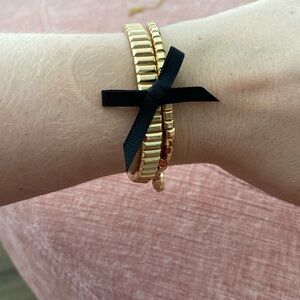 NEW - J. Crew Stackable Gold Stretch Bracelet Set